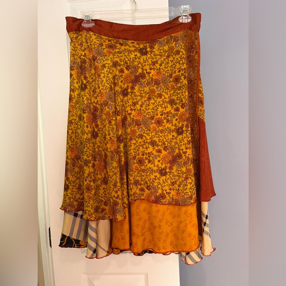 Reversible Patchwork wrap Skirt - Multicolor